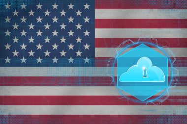ABD bulut depolama. Bulut emniyet konsepti.