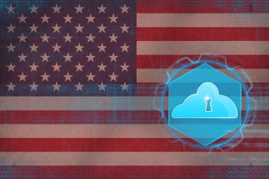 ABD bulut depolama. Bulut emniyet konsepti.