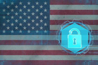 Korunan ABD ağı. Web emniyet konsepti.