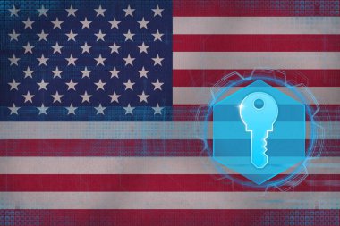 ABD erişim tuşu. Internet güvenlik kavramı.