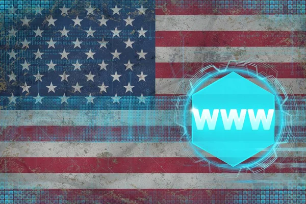 USA www (world wide web). Computer concept.