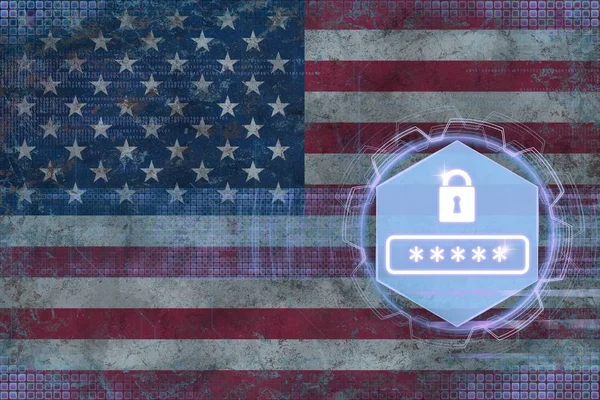 USA password protection. Digital defense concept.
