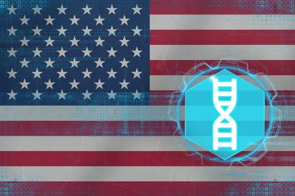 EUA engenharia genética. Conceito de ADN . — Fotografia de Stock