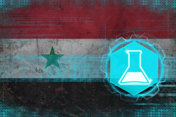 Syrian Arab Republic chemistry. Chemical production concept.