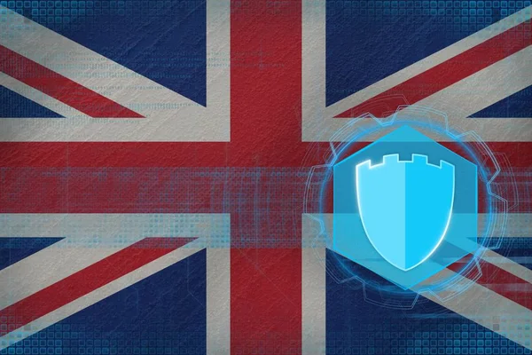 United Kingdom (uk) Internet-Schutz. Sicherheitskonzept für das Netz. — Stockfoto