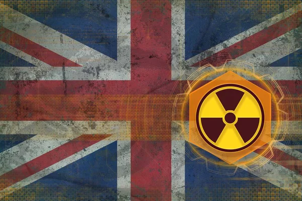 Reino Unido (UK) ameaça radioactiva. Conceito de perigo de radiação . — Fotografia de Stock