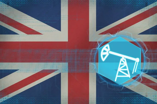 Vereinigtes Königreich (UK) Ölindustrie. Ölbrunnenkonzept. — Stockfoto