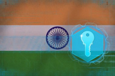 Hindistan erişim tuşu. Ağ güvenlik kavramı.
