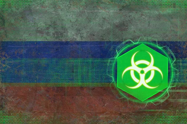 Russia biohazard threat. Biological threat concept.