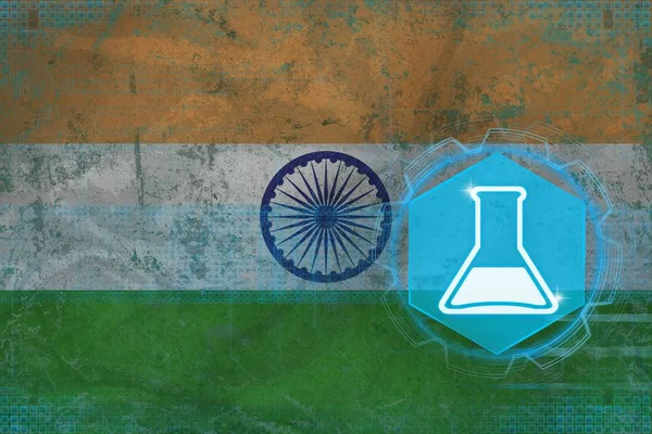 India chemistry. Chemical production concept.