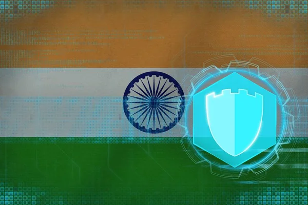 India protezione internet. Concetto di protezione rete . — Foto Stock