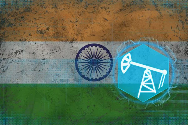 India industria petrolifera. Concetto pozzo petrolifero . — Foto Stock