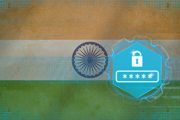 India protezione con password. Concetto di protezione Web . — Foto Stock