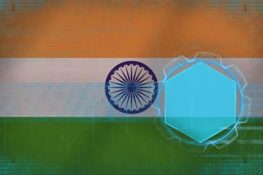 Hindistan dijital mockup. Elektronik kare kavramı.
