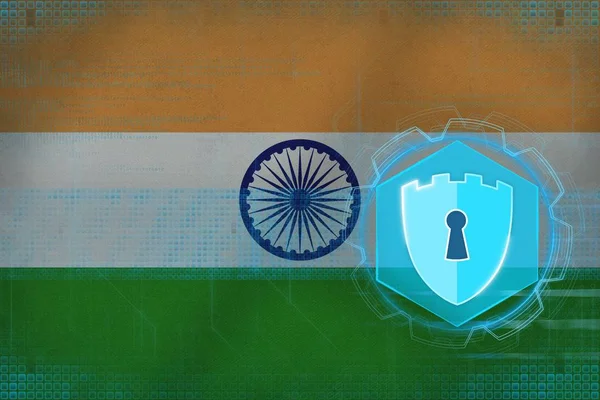Sicurezza della rete in India. Concetto di protezione Internet . — Foto Stock