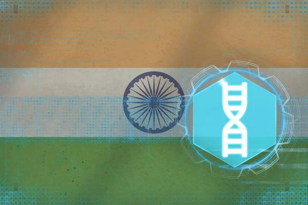 India gene engineering. DNA concept.