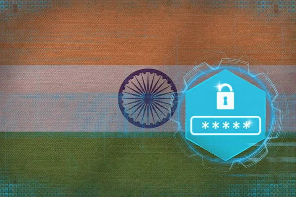 India protezione con password. Concetto di protezione netta . — Foto Stock