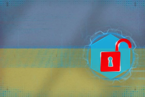 Ukraine network unprotected. Web security concept.