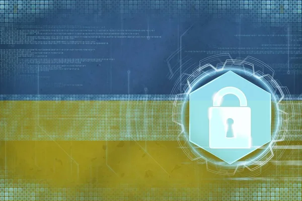 Ukraine network protected. Network security concept.