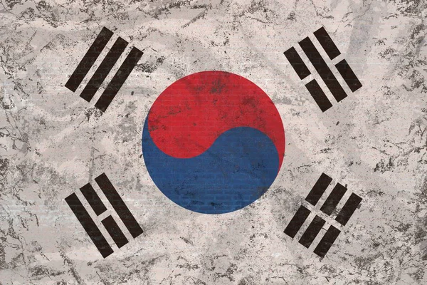 Vintage Flaga Republiki Korei (Korea Południowa) — Zdjęcie stockowe