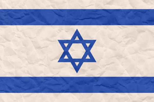 Grunge Israël vlag patroon op zak verfrommeld papier — Stockfoto