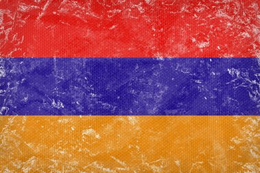 Ermenistan bayrağı doku kumaşlar üzerinde