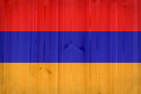 Flaga Armenii na drewnianych desek — Zdjęcie stockowe