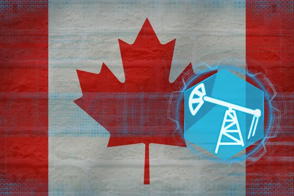 Industria petrolera de Canadá. Concepto de pozo de petróleo . — Foto de Stock
