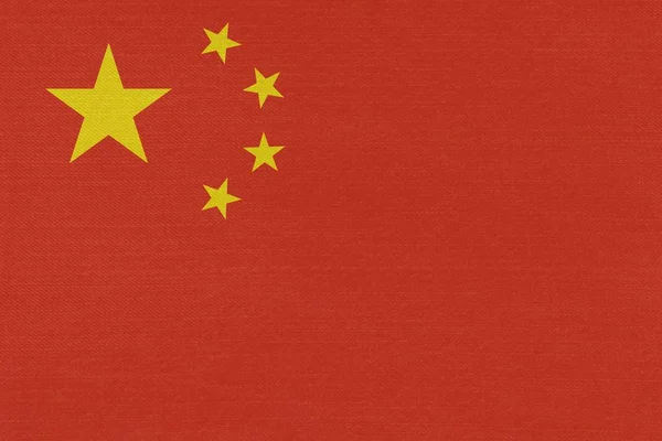 Grunge Cina bandiera sfondo su denim — Foto Stock