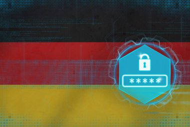 Almanya bir şifre koruması. Internet güvenlik kavramı.