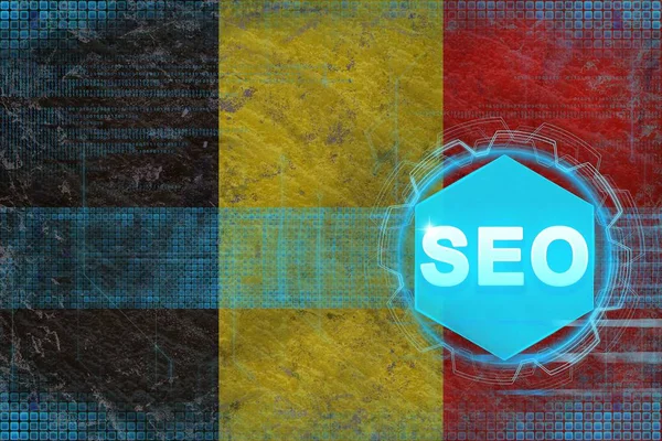 Bélgica seo (optimización de motores de búsqueda). Concepto SEO . — Foto de Stock