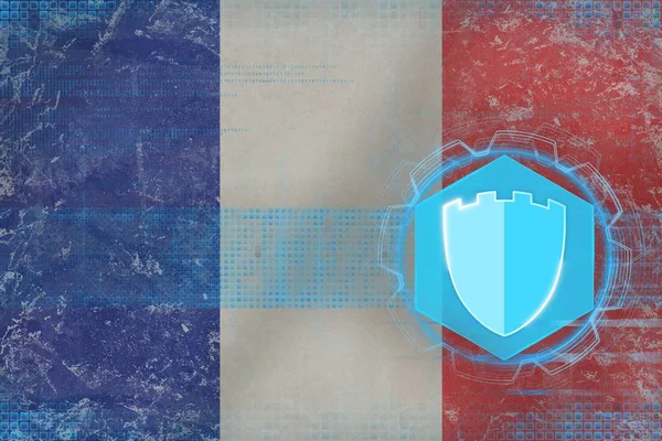 Francia protección de Internet. Concepto de protección informática . — Foto de Stock