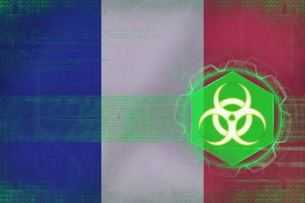 France biohazard threat. Biological danger concept. — Stock Photo, Image
