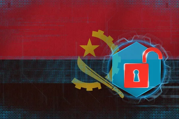 Angola network unprotected. Web defense concept.