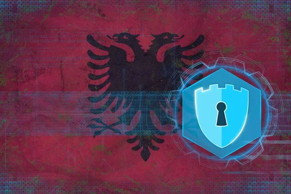 Albania seguridad de la red. Concepto de seguridad . — Foto de Stock