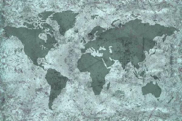 Weltkarte auf Pastellpapier Hintergrund Textur — Stockfoto