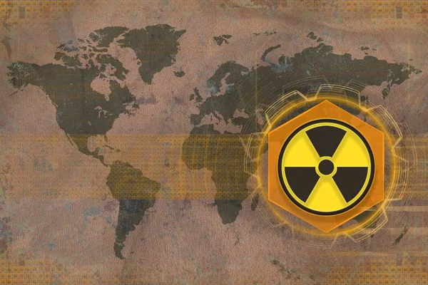 Wereld radioactieve bedreiging. Straling gevaar concept. — Stockfoto