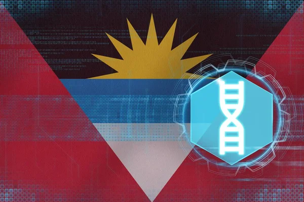 Antigua e Barbuda engenharia genética. Conceito de ADN . — Fotografia de Stock