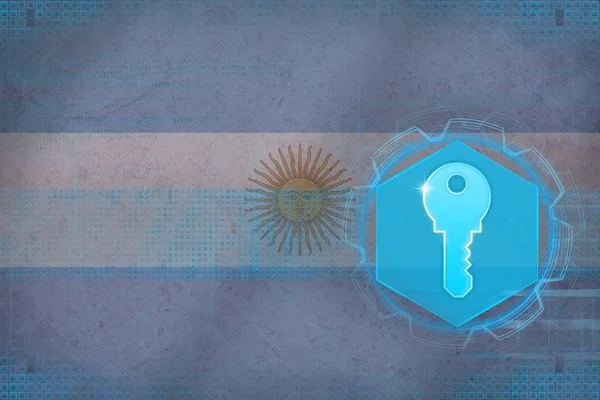 Chiave di accesso Argentina. Concetto di sicurezza Internet . — Foto Stock