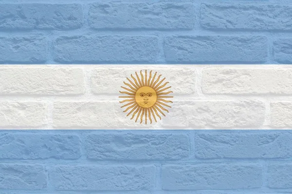 Padrão de bandeira da Argentina antiga em tijolos — Fotografia de Stock
