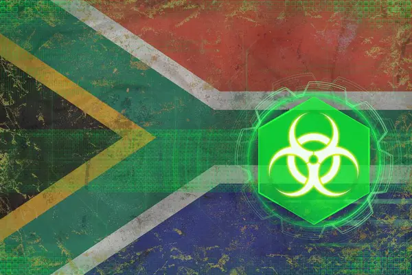 África do Sul ameaça de risco biológico. Conceito de perigo de vírus . — Fotografia de Stock