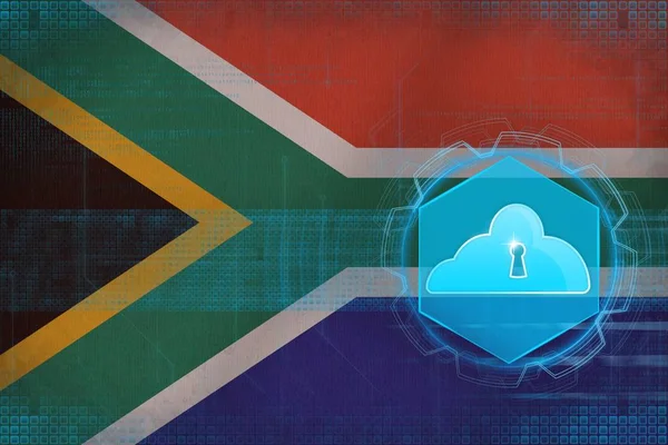 South Africa cloud storage. Cloud storage security concept.