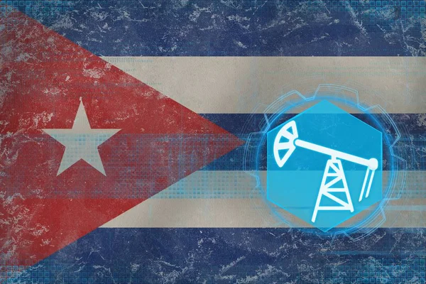 쿠바 석유 산업입니다. 오일 잘 개념. — 스톡 사진
