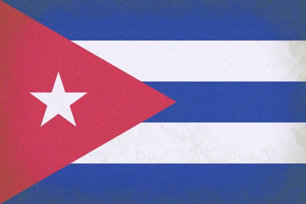 Wzór flagi Kuba grunge na wełnie — Zdjęcie stockowe