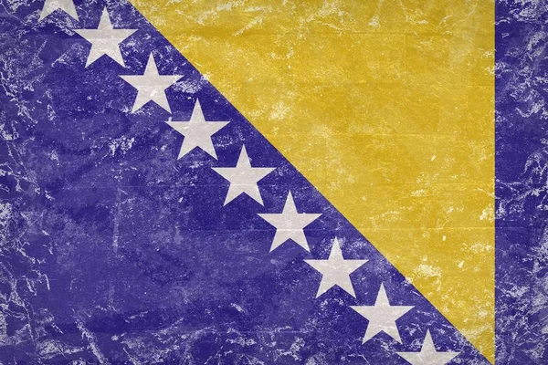 Alter Bosnien und Herzegowina Flagge Hintergrund auf wildem Schiefer — Stockfoto