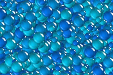 Mavi parlayan ölçekler ve tasarım kaplama bubbles