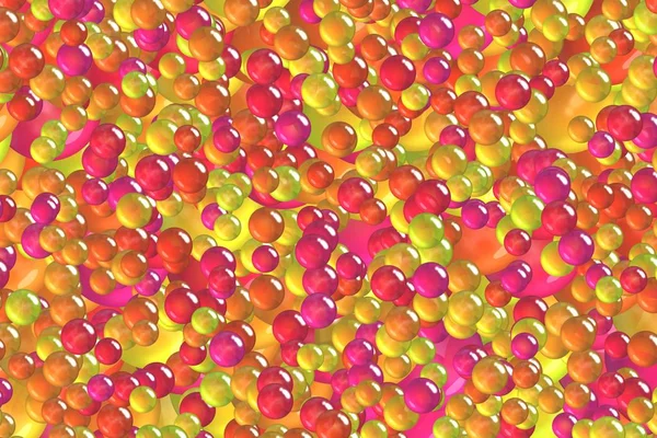 Πολύχρωμο κόκκινο κλίμακες, φυσαλίδες και μπάλες επιμετάλλωση μοτίβο — Φωτογραφία Αρχείου
