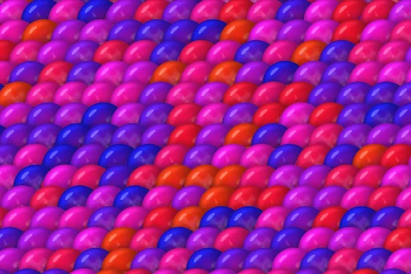 Escamas rojas coloridas, burbujas y patrón de chapado de bolas — Foto de Stock