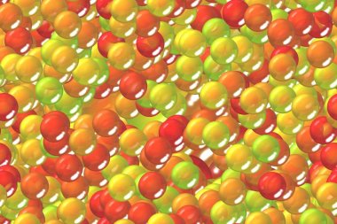 Kesintisiz renkli kırmızı cam top süsleme desen