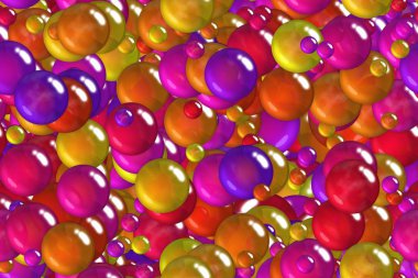 Kesintisiz renkli Hint mavi ölçekler, kabarcıklar ve topları kutlama ambalaj kağıdı